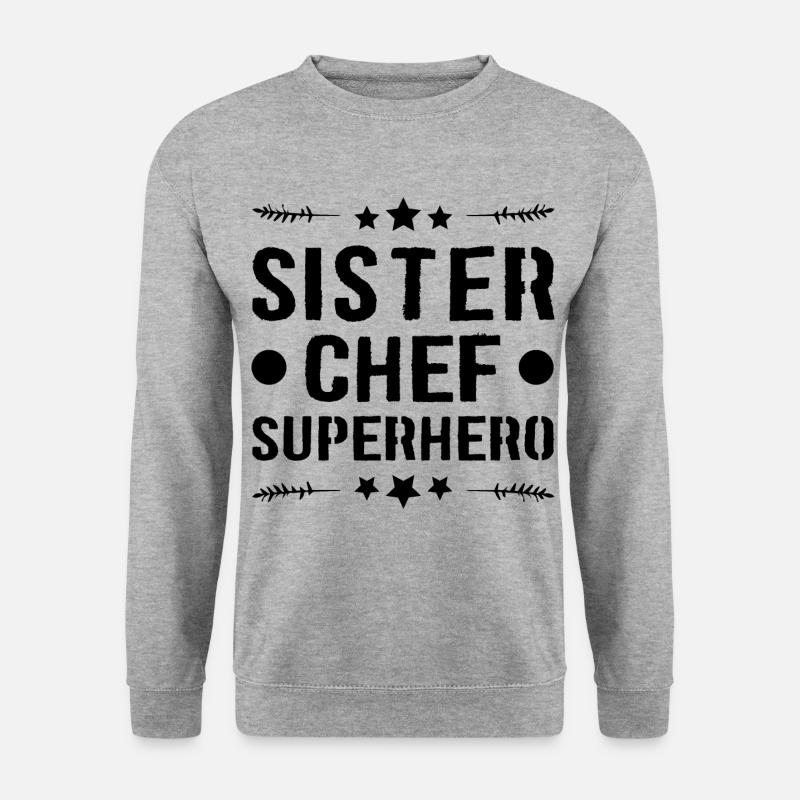 Schwester Chef Superheld - Unisex Pullover - Weißgrau meliert