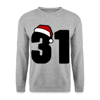 31 Numéro Noël - Sweat-shirt Unisexe - gris chiné - Devant - Alina (178cm) & Michal (187cm)