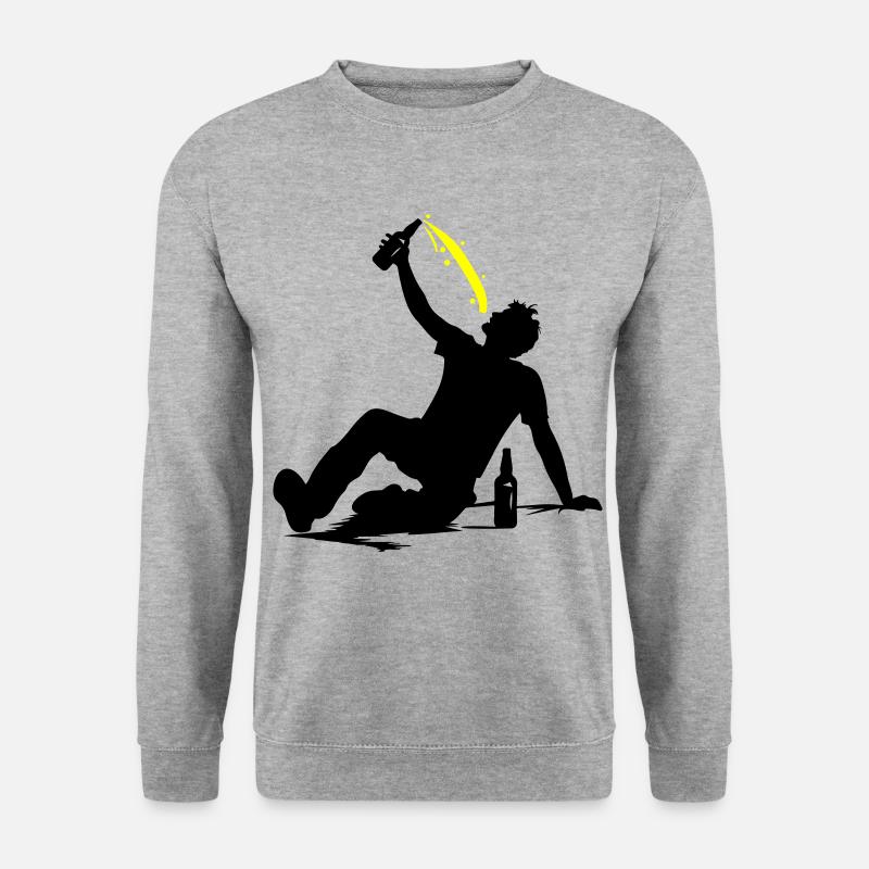 Boire de la bière Silhouette - Sweat-shirt Unisexe - gris chiné
