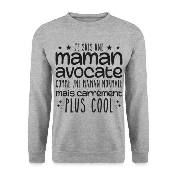Mommy Lawyer - Normal Mama Geschenk Humor Mutter - Unisex Pullover - Weißgrau meliert - Vorne - Alina (178cm) & Michal (187cm)