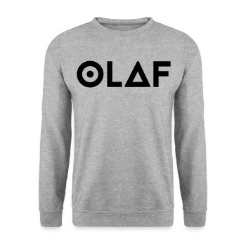 Prénom Olaf - Sweat-shirt Unisexe - gris chiné - Devant - Alina (178cm) & Michal (187cm)