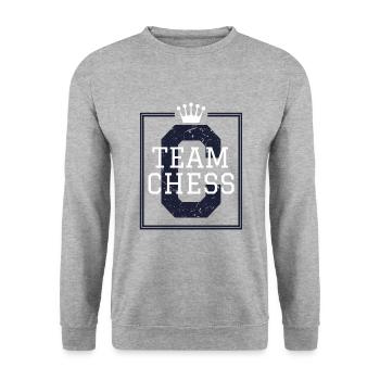 Chess team team gift idea game player - Unisex Sweatshirt - salt & pepper - Front - Alina (178cm) & Michal (187cm)