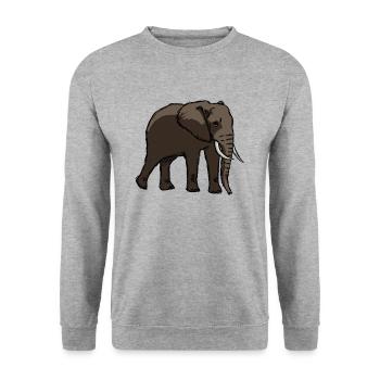 éléphant - Sweat-shirt Unisexe - gris chiné - Devant - Alina (178cm) & Michal (187cm)
