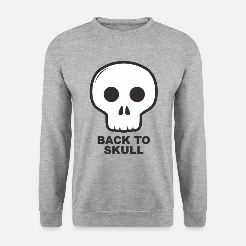 Totenkopf - Unisex Pullover - Weißgrau meliert