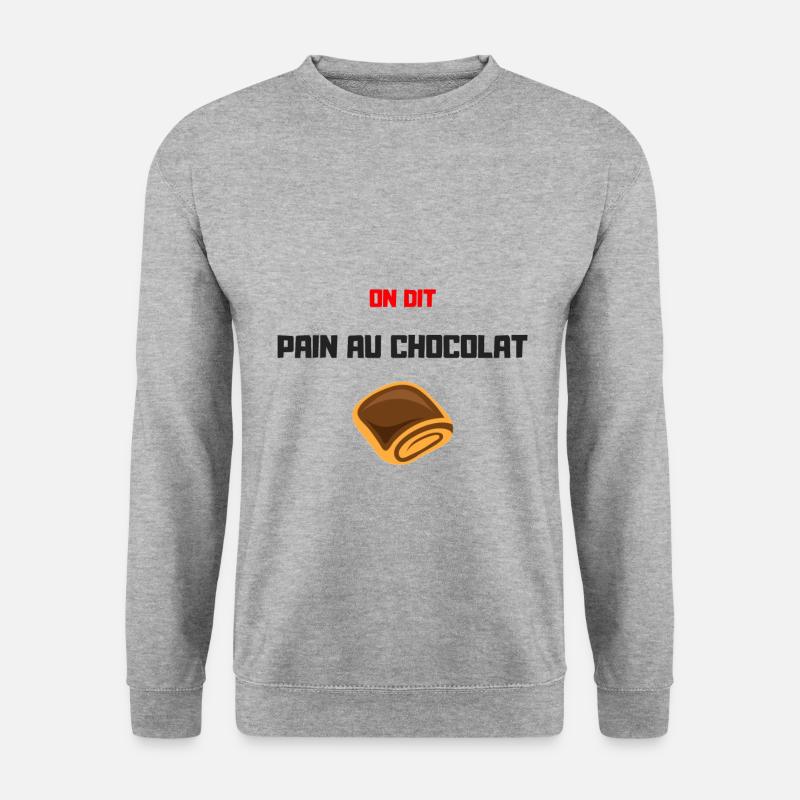 Am selben Tag Pain au chocolat - Unisex Pullover - Weißgrau meliert