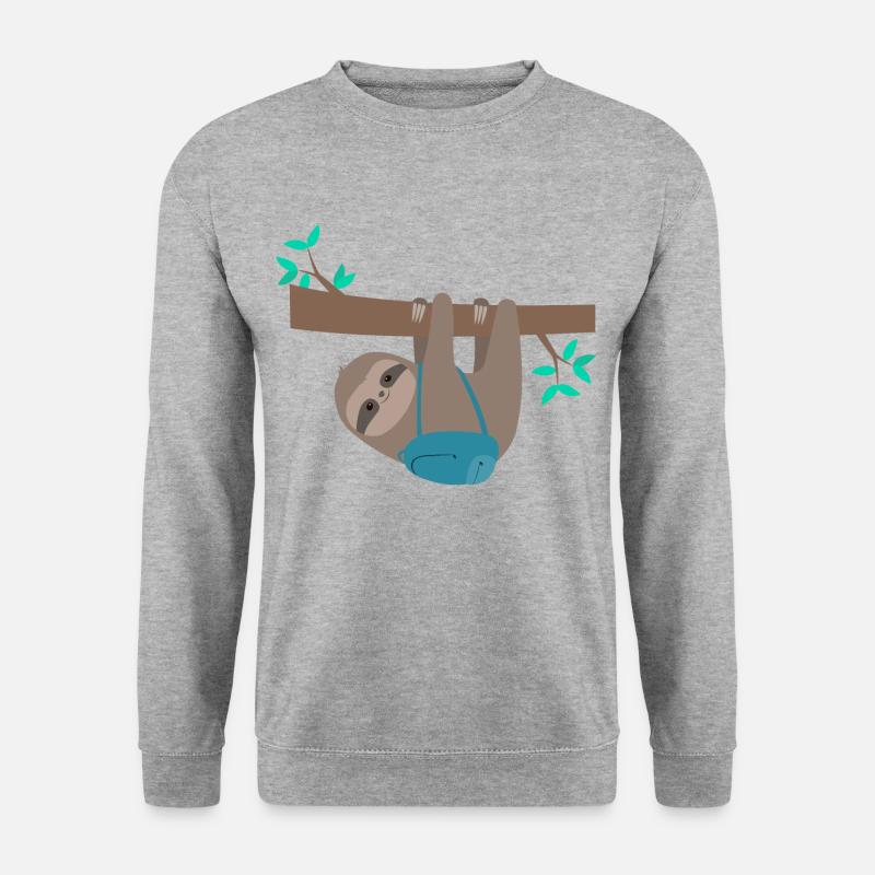 Sloth with backpack - Unisex Sweatshirt - salt & pepper