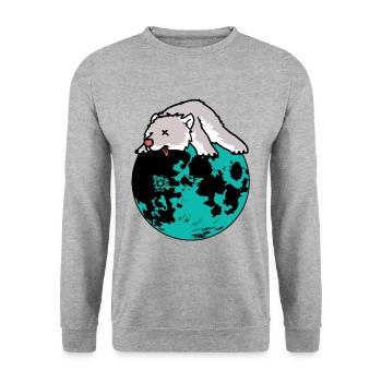 Earth Nature Animal Welfare Polar Bear Rib Consumption Bear - Unisex Sweatshirt - salt & pepper - Front - Alina (178cm) & Michal (187cm)