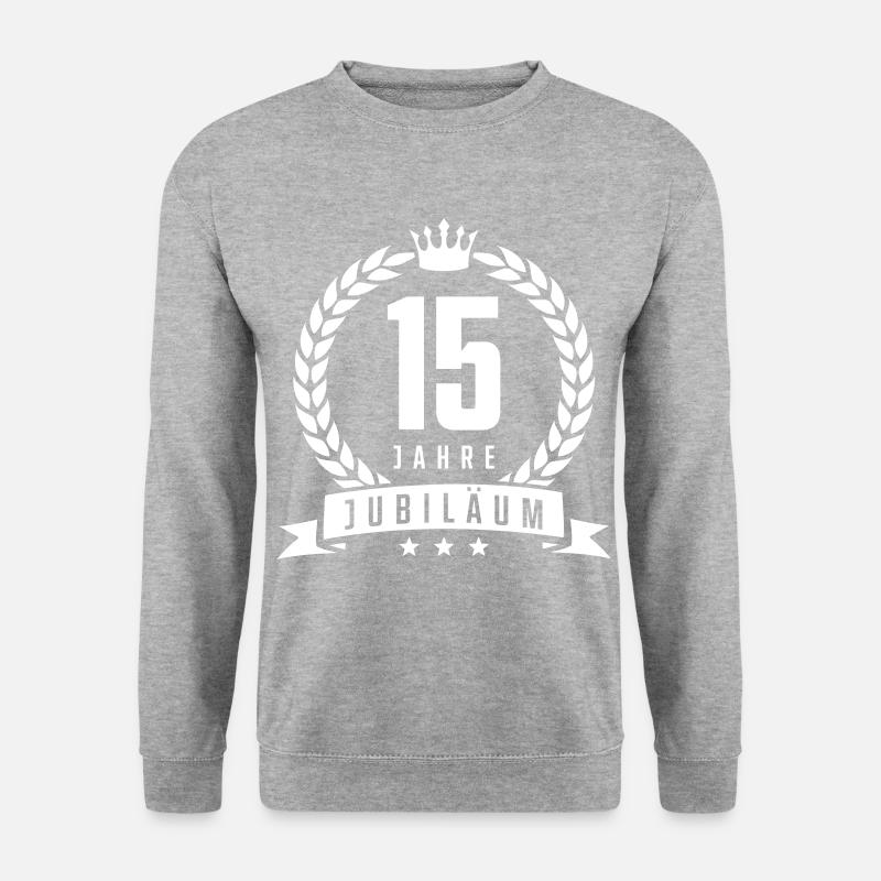 15 jahre jubiläum - Unisex Pullover - Weißgrau meliert
