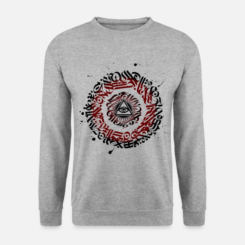 Graffiti Auge - Unisex Pullover - Weißgrau meliert