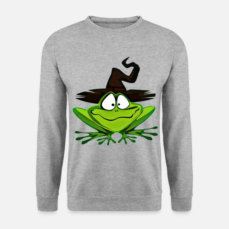 süßer Frosch - Unisex Pullover - Weißgrau meliert