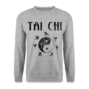Tai Chi Tai Chi Geschenk Für Fans der Chinesische - Unisex Pullover - Weißgrau meliert - Vorne - Alina (178cm) & Michal (187cm)