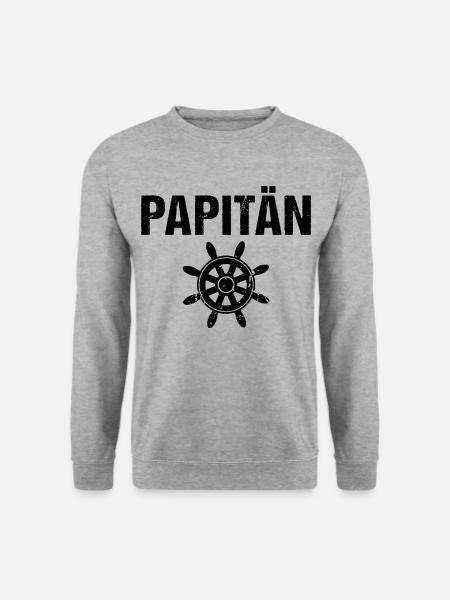 Papitän Boot Vater - Unisex Pullover - Weißgrau meliert