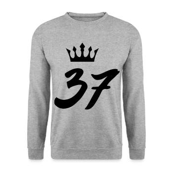 37 Couronne numérique - Sweat-shirt Unisexe - gris chiné - Devant - Alina (178cm) & Michal (187cm)