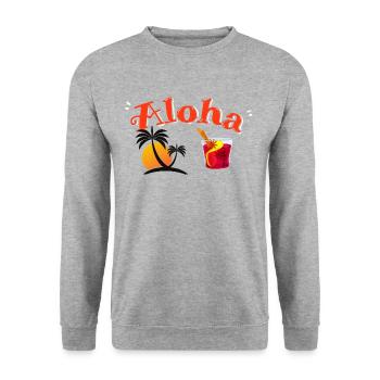 P a r a d i s e - Sweat-shirt Unisexe - gris chiné - Devant - Alina (178cm) & Michal (187cm)