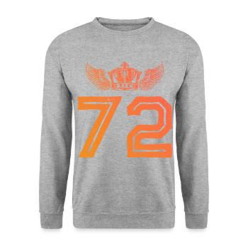 72 Couronne numérique - Sweat-shirt Unisexe - gris chiné - Devant - Alina (178cm) & Michal (187cm)
