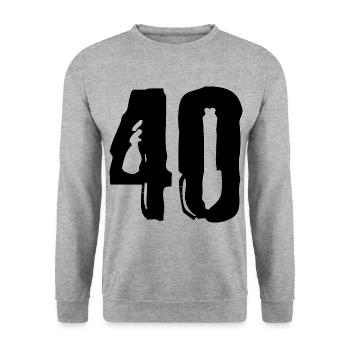 40 Zahl Trikot - Unisex Pullover - Weißgrau meliert - Vorne - Alina (178cm) & Michal (187cm)