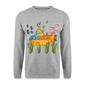 Scuba Diving Sloth Lazy Animal Diving I Gift - Unisex Sweatshirt - salt & pepper - Front - Alina (178cm) & Michal (187cm)