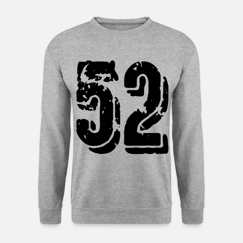 52 Zahl Trikot - Unisex Pullover - Weißgrau meliert