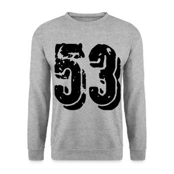 Maillot à 53 numéros - Sweat-shirt Unisexe - gris chiné - Devant - Alina (178cm) & Michal (187cm)