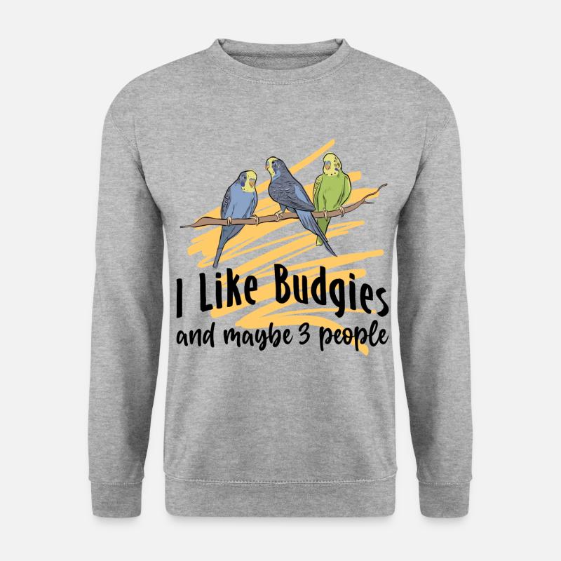 Wellensittich - Unisex Pullover - Weißgrau meliert