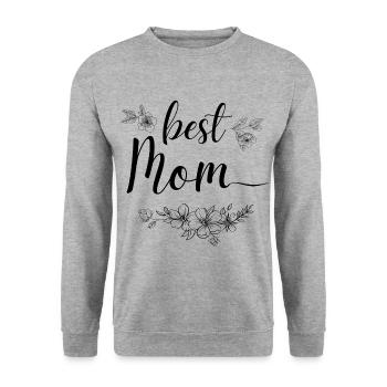 Beste Mama - Unisex Pullover - Weißgrau meliert - Vorne - Alina (178cm) & Michal (187cm)