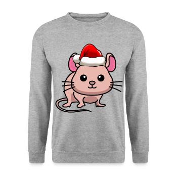 Souris BD Noël - Sweat-shirt Unisexe - gris chiné - Devant - Alina (178cm) & Michal (187cm)
