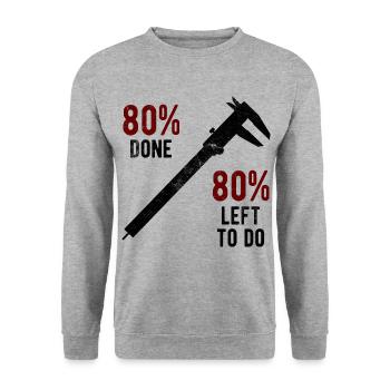 Maschinen-Bediener Maschinenführer Machinist - Unisex Pullover - Weißgrau meliert - Vorne - Alina (178cm) & Michal (187cm)