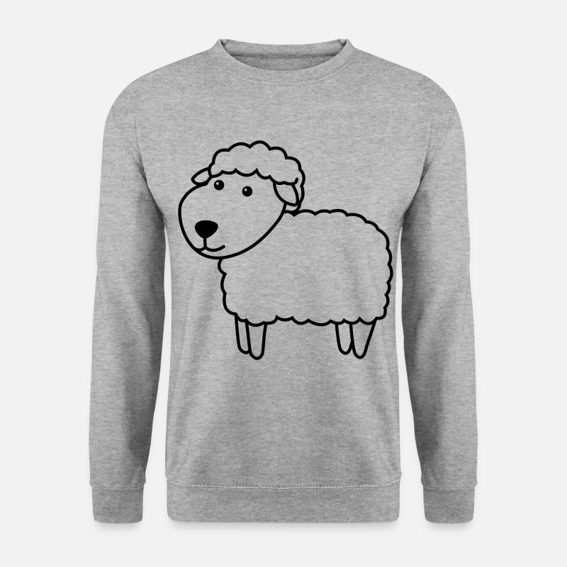 Schaf Comic Tier - Unisex Pullover - Weißgrau meliert