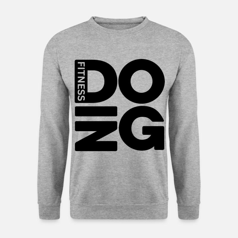 DOING Fitness - Unisex Pullover - Weißgrau meliert
