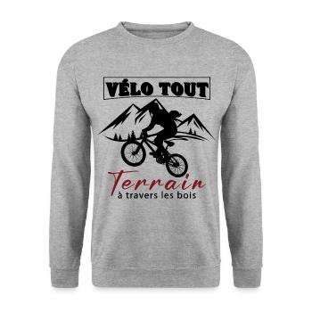 Vélo tout terrain à travers les bois - Sweat-shirt Unisexe - gris chiné - Devant - Alina (178cm) & Michal (187cm)