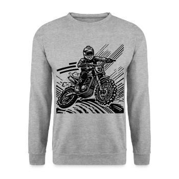 Motorcycle, Motorsport, Retro, Vintage, Motorcross - Unisex Sweatshirt - salt & pepper - Front - Alina (178cm) & Michal (187cm)
