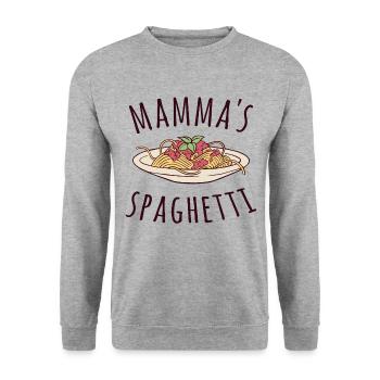 Mamma's Spaghetti - Unisex Pullover - Weißgrau meliert - Vorne - Alina (178cm) & Michal (187cm)