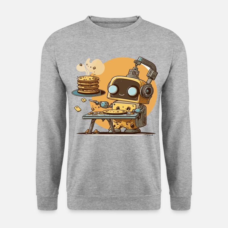 Frühstücks-Bot - Unisex Pullover - Weißgrau meliert