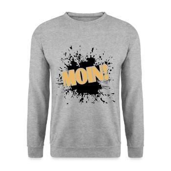 Moin - Unisex Pullover - Weißgrau meliert - Vorne - Alina (178cm) & Michal (187cm)