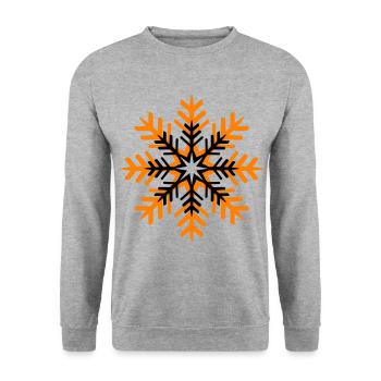 Schneeflocke Winter Symbol - Unisex Pullover - Weißgrau meliert - Vorne - Alina (178cm) & Michal (187cm)