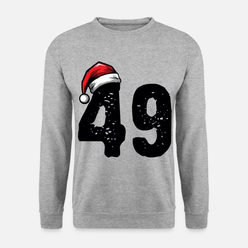 49 Zahl Weihnachten - Unisex Pullover - Weißgrau meliert