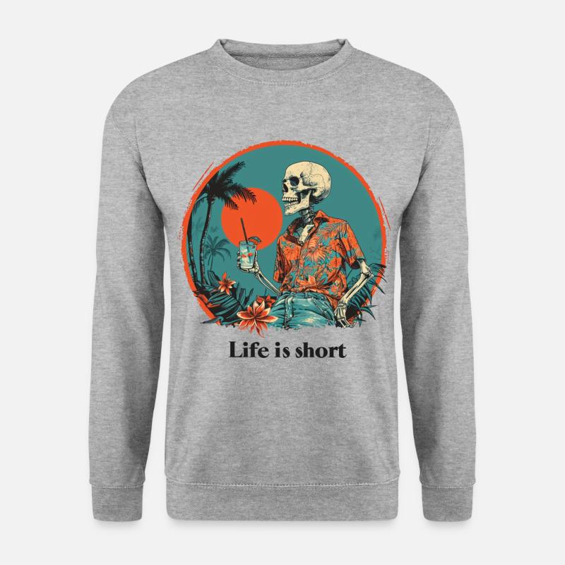 Squelette Vacances Plage Mer - Sweat-shirt Unisexe - gris chiné