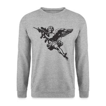 Angle du fusil - Sweat-shirt Unisexe - gris chiné - Devant - Alina (178cm) & Michal (187cm)