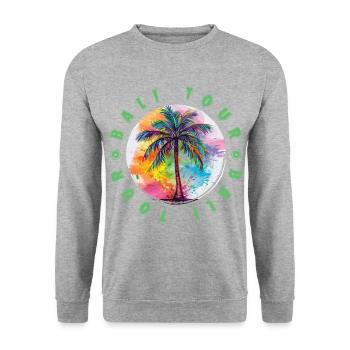 Bali Tour Holiday Plame Colorful - Unisex Sweatshirt - salt & pepper - Front - Alina (178cm) & Michal (187cm)