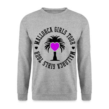Visite des filles de Majorque - Sweat-shirt Unisexe - gris chiné - Devant - Alina (178cm) & Michal (187cm)
