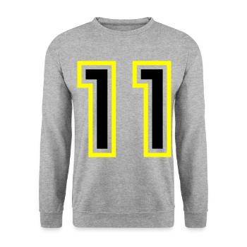 11 Number College - Unisex Sweatshirt - salt & pepper - Front - Alina (178cm) & Michal (187cm)