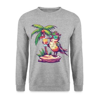 colibri oiseau vacances d’été à la plage - Sweat-shirt Unisexe - gris chiné - Devant - Alina (178cm) & Michal (187cm)