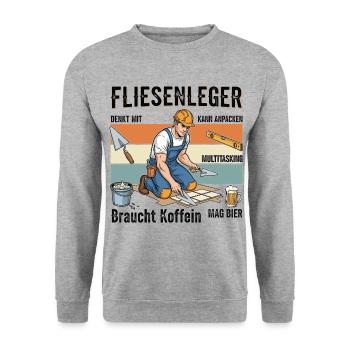 Le carreleur - Sweat-shirt Unisexe - gris chiné - Devant - Alina (178cm) & Michal (187cm)