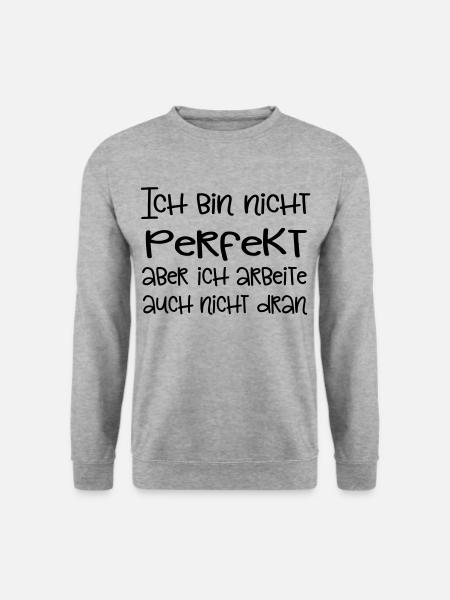 Nicht perfekt - macht nix! - Unisex Pullover - Weißgrau meliert