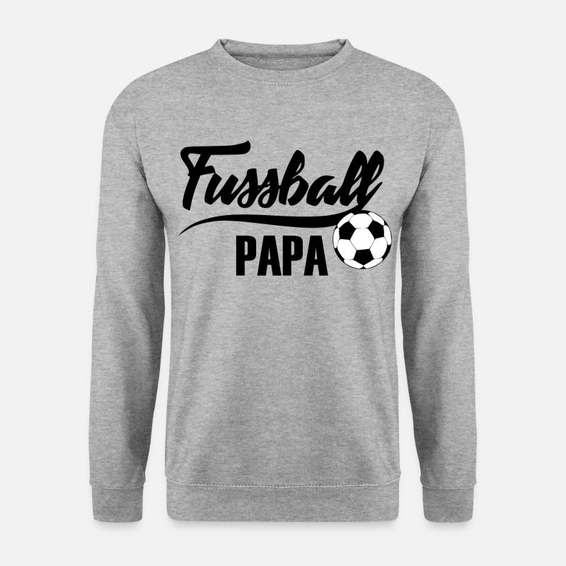 Fussball Papa 1- Fußball Papa - Unisex Pullover - Weißgrau meliert