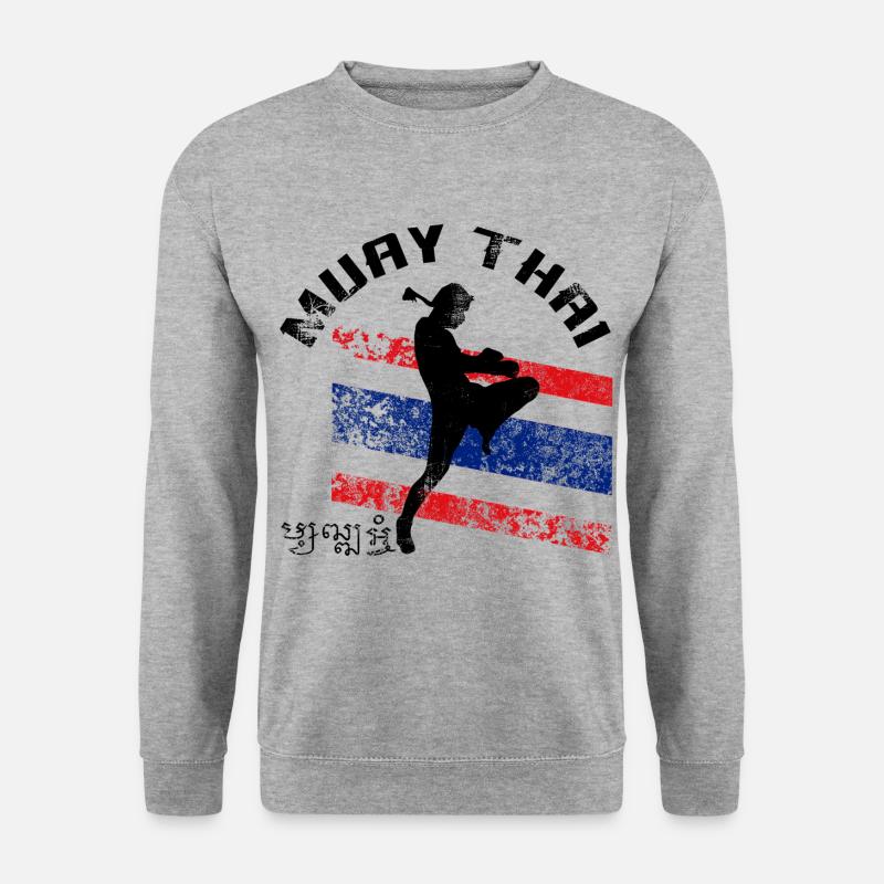 Muay Thai - Unisex Pullover - Weißgrau meliert