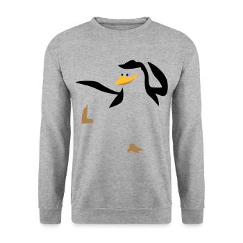 Penguin doing karate sport - Unisex Sweatshirt - salt & pepper - Front - Alina (178cm) & Michal (187cm)