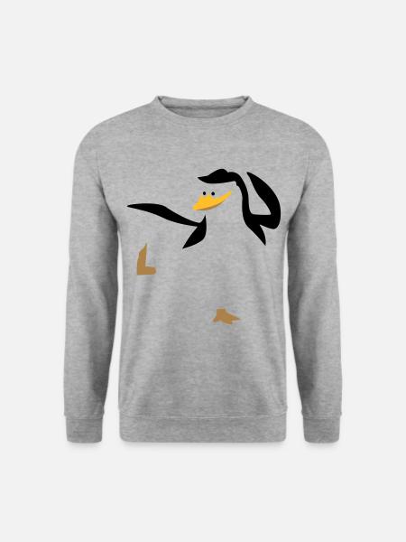 Pinguin macht Karate Sport - Unisex Pullover - Weißgrau meliert