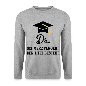 dr - Unisex Pullover - Weißgrau meliert - Vorne - Alina (178cm) & Michal (187cm)