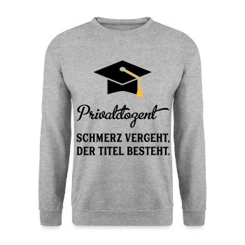 PD - Unisex Pullover - Weißgrau meliert - Vorne - Alina (178cm) & Michal (187cm)